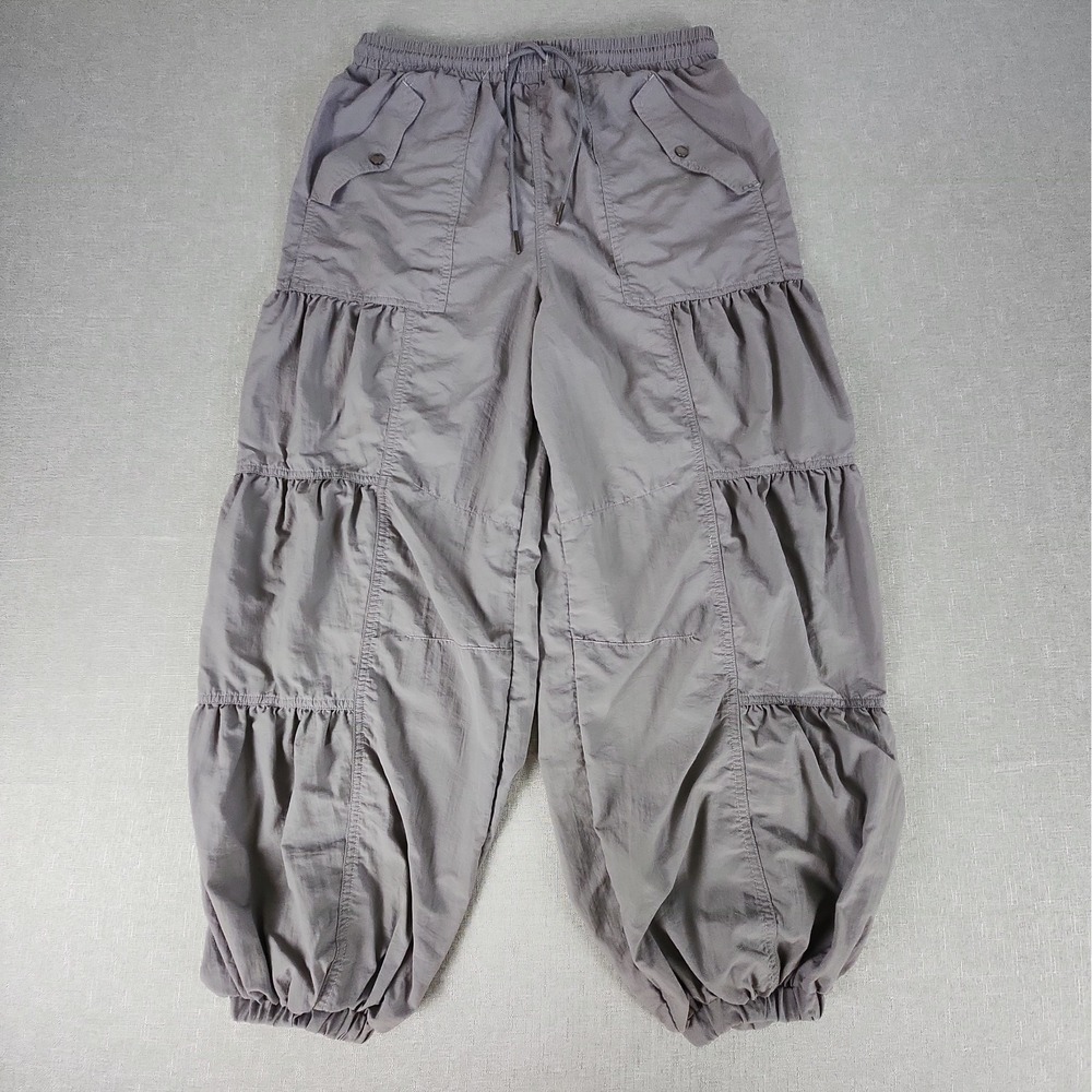 Halara Women Small Drawstring Pocket Ruched Parachute Stone Cargo Baggy Joggers